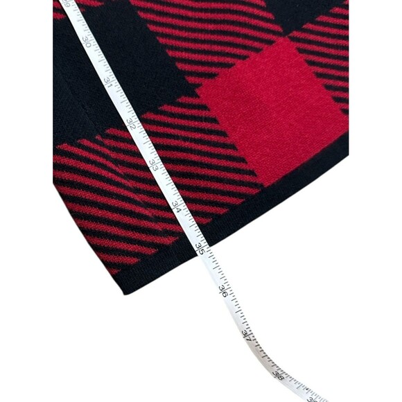 Lauren Ralph Lauren Sweater Dress Black Red Buffalo Plaid XS Preppy Designer - Picture 7 of 9